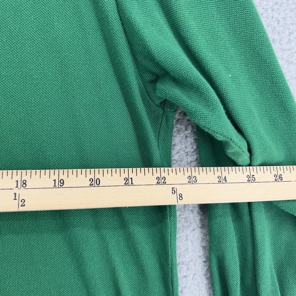 VTG Polo By Ralph Lauren Polo Shirt Mens Medium Green Long Sleeve Cotton 90s Y2K
